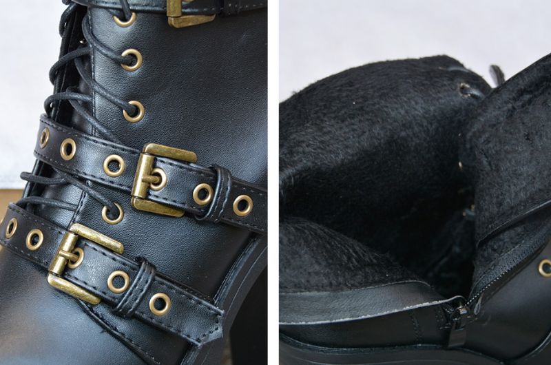 Roswel Dames Zwarte Platform Enkellaarsjes - Zwart