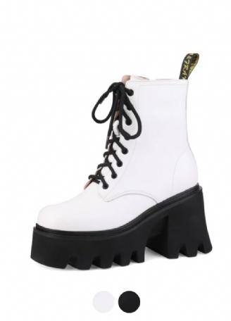 Rouco Dames Leren Platform Laarzen