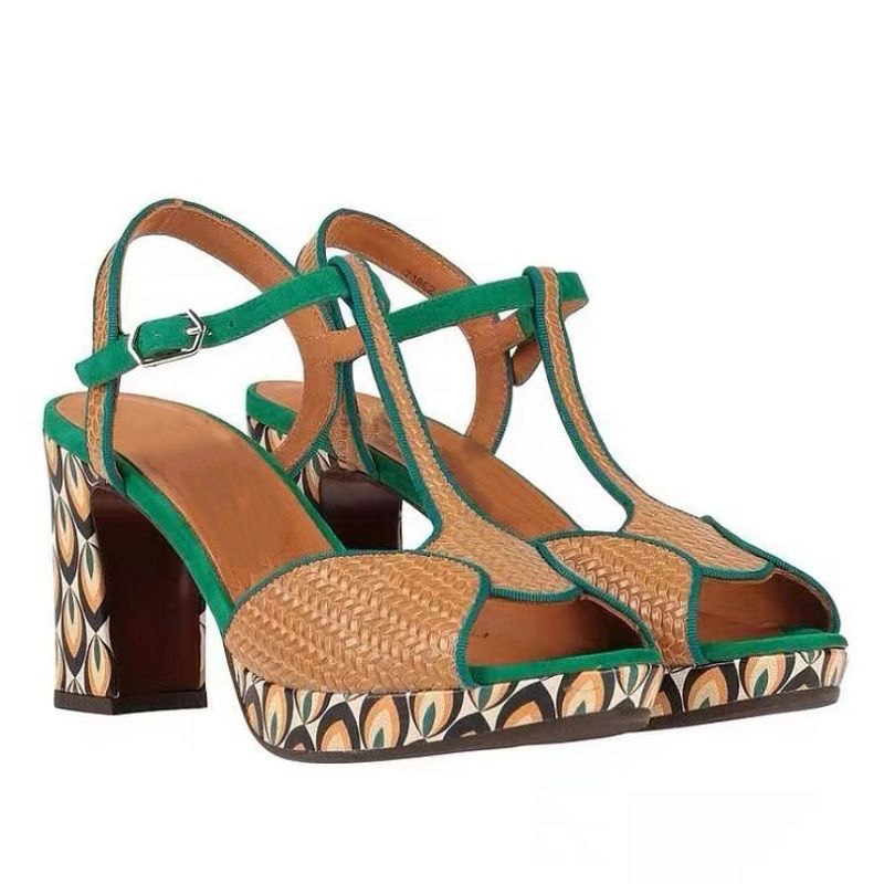 Roxana Dames Luxe Platform Sandalen - Groen