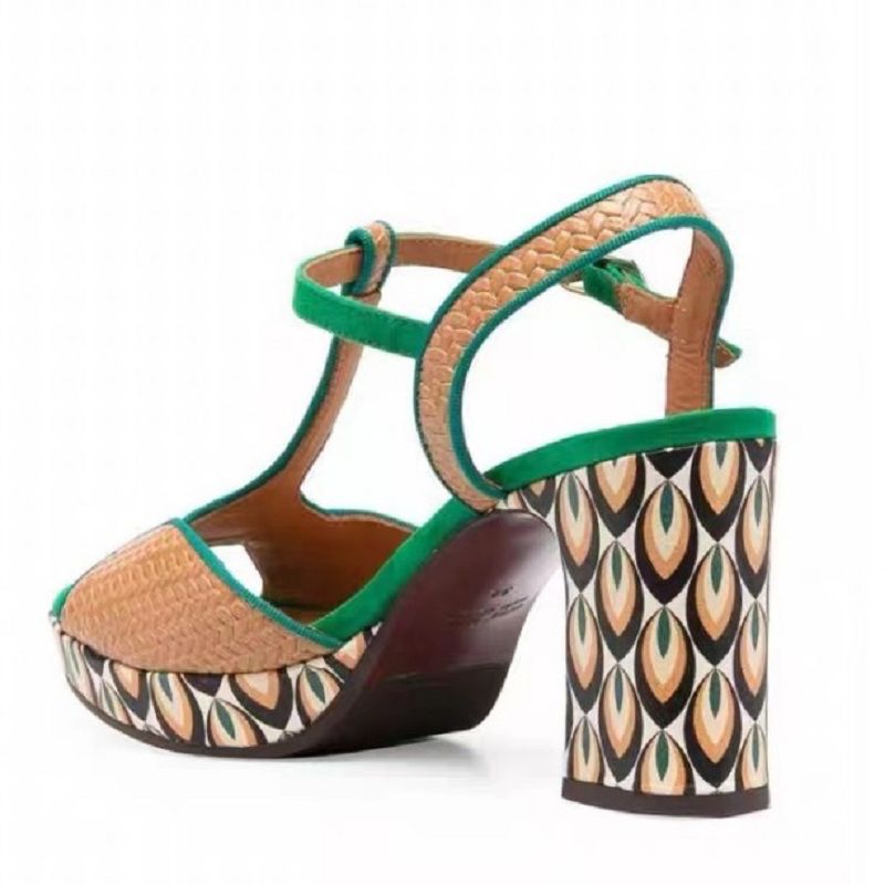 Roxana Dames Luxe Platform Sandalen - Groen