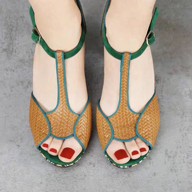 Roxana Dames Luxe Platform Sandalen - Groen