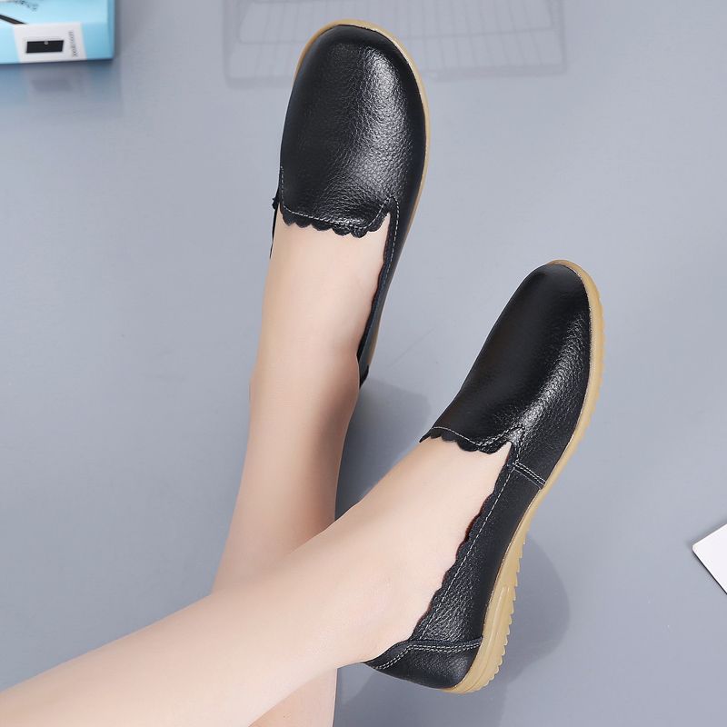 Roxy Dames Leren Casual Loafer Schoenen - Zwart