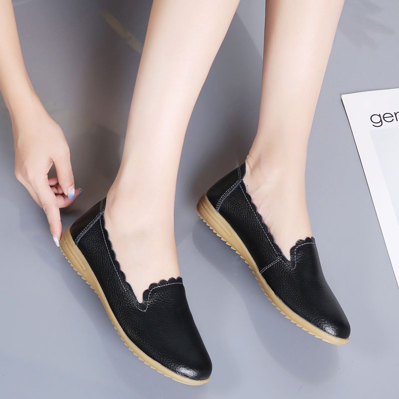 Roxy Dames Leren Casual Loafer Schoenen - Zwart