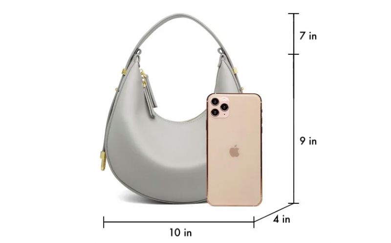 Rubby Luxe Handtas Voor Dames Van Echt Leer - Grijs