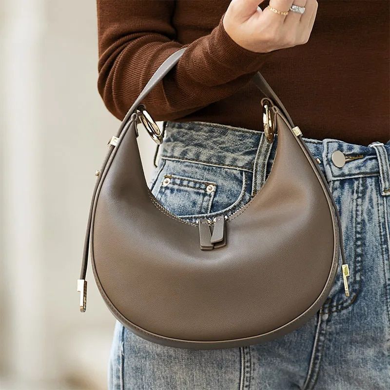 Rubby Luxe Handtas Voor Dames Van Echt Leer - Grijs