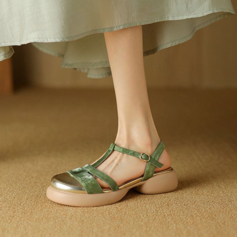 Ruby Dames Leren Sandalen - Groen