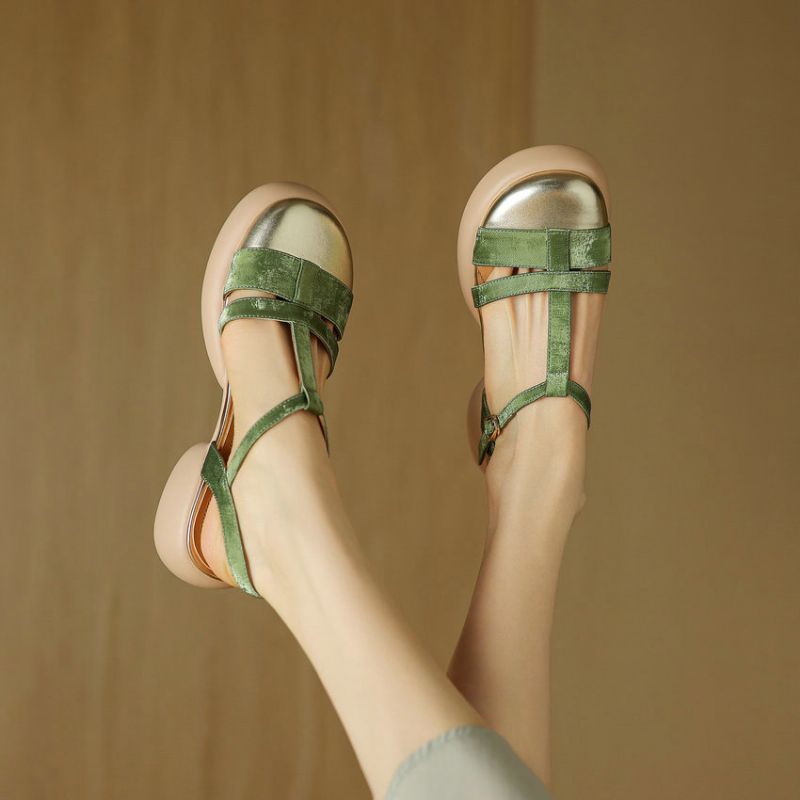 Ruby Dames Leren Sandalen - Groen