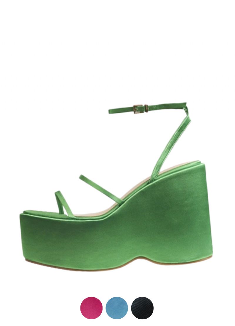 Ruby Leren Wig- En Platform Sandaal Voor Dames
