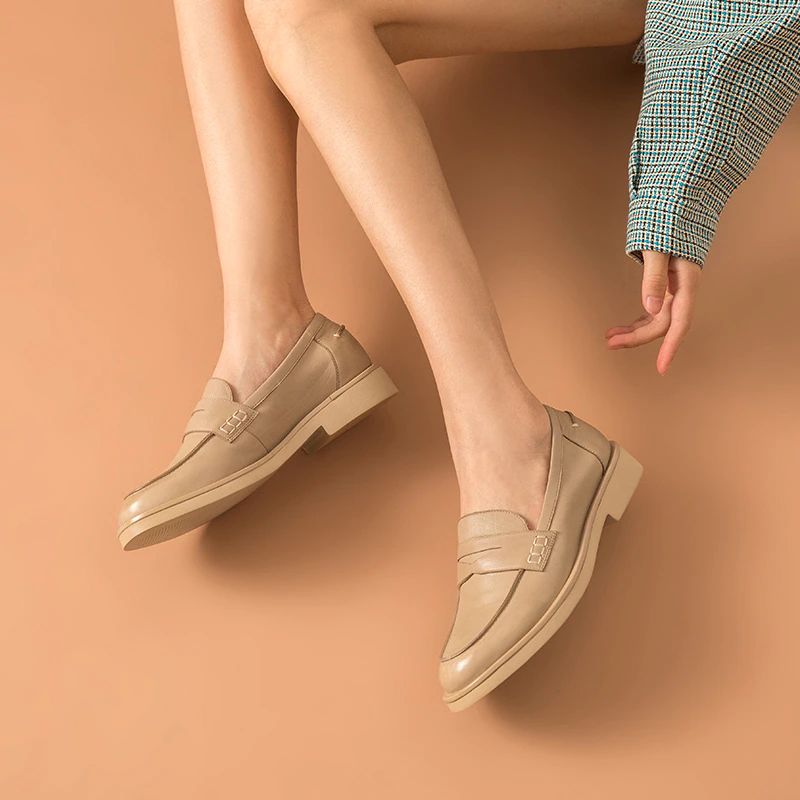 Rufino Dames Hoogwaardige Loafer Schoenen - Abrikoos