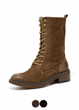 Rugna Herfst En Winter Goede Kwaliteit Suède Leren Mid-calf Laarzen Voor Dames