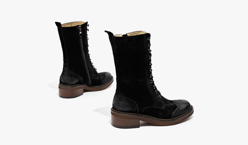 Rugna Herfst En Winter Goede Kwaliteit Suède Leren Mid-calf Laarzen Voor Dames - Bruin
