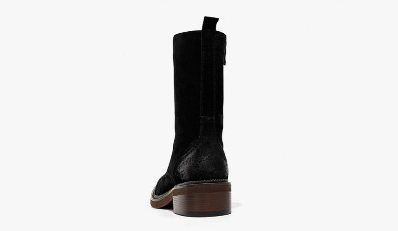 Rugna Herfst En Winter Goede Kwaliteit Suède Leren Mid-calf Laarzen Voor Dames - Bruin