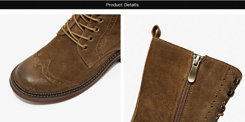 Rugna Herfst En Winter Goede Kwaliteit Suède Leren Mid-calf Laarzen Voor Dames - Bruin