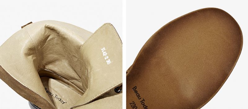 Rugna Herfst En Winter Goede Kwaliteit Suède Leren Mid-calf Laarzen Voor Dames - Bruin