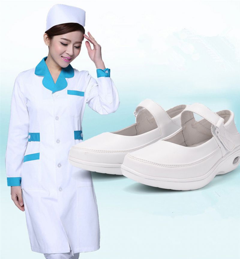 Ruth Dames Ademend Platform Verpleegster Schoenen - Wit Hol