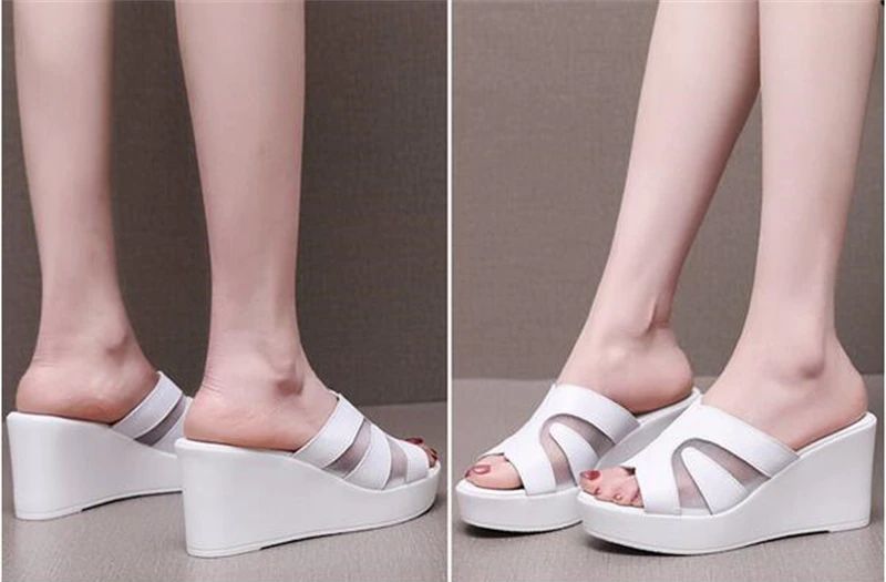 Ruth Dames Platform Wedge - Zwart Hoogte 4 in