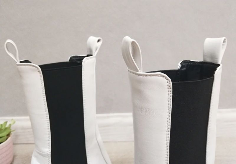 Saez Dames Midcalf Boots - Wit zonder fluweel