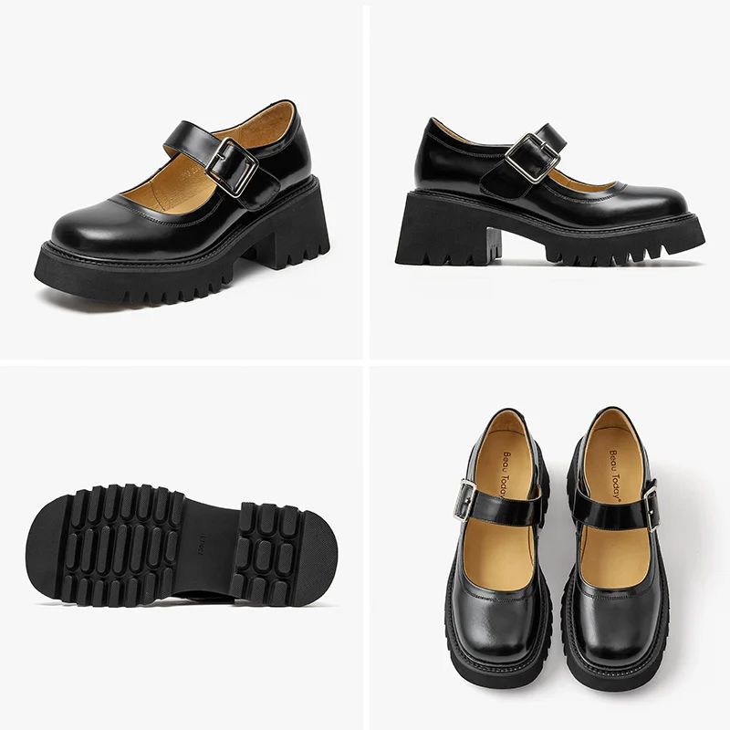 Sahenz Dames Platform Schoenen - Zwart
