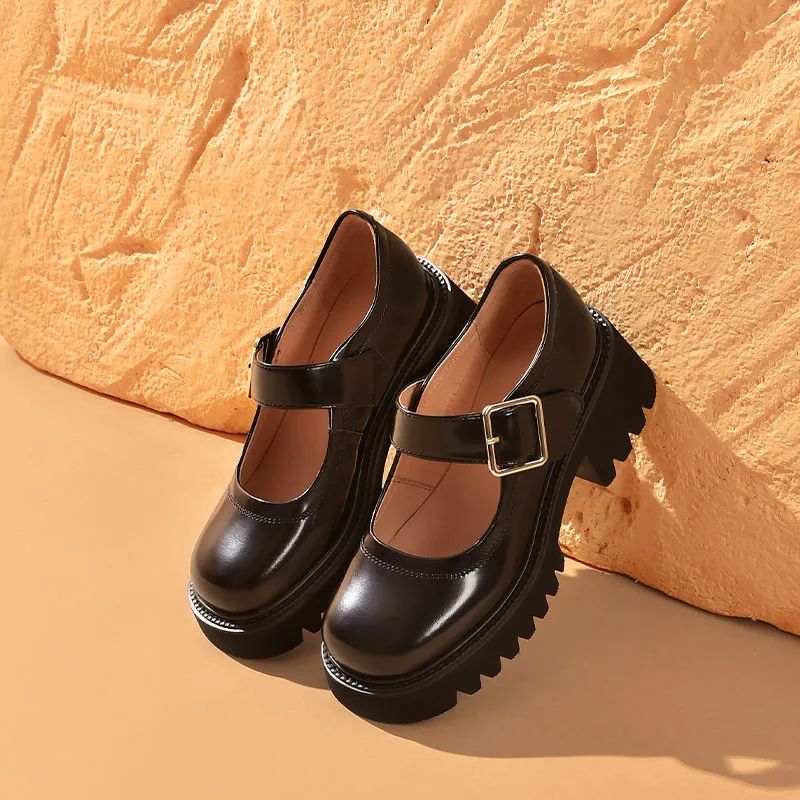 Sahenz Dames Platform Schoenen - Zwart