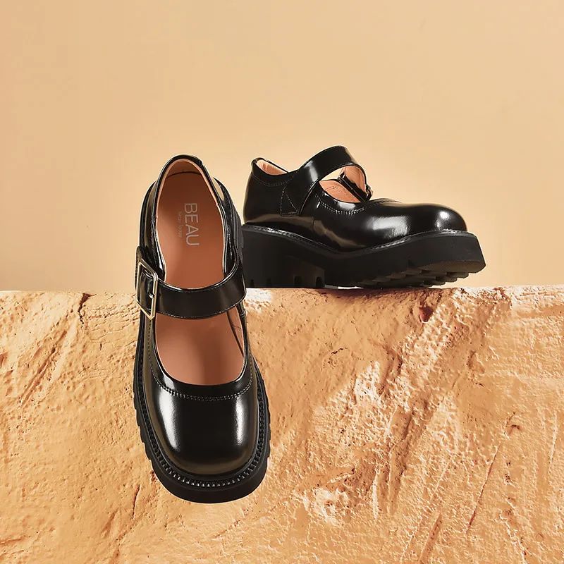 Sahenz Dames Platform Schoenen - Zwart
