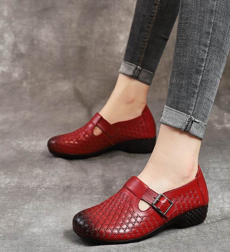 Salma Dames Instappers Platte Schoenen - Zwart