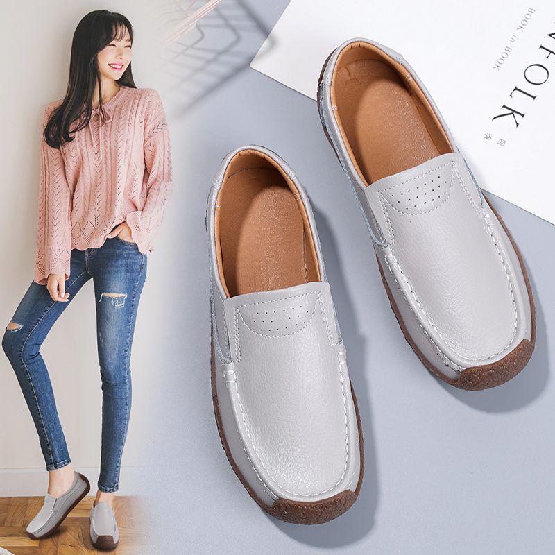 Salma Dames Leren Casual Loafer Schoenen - Zwart