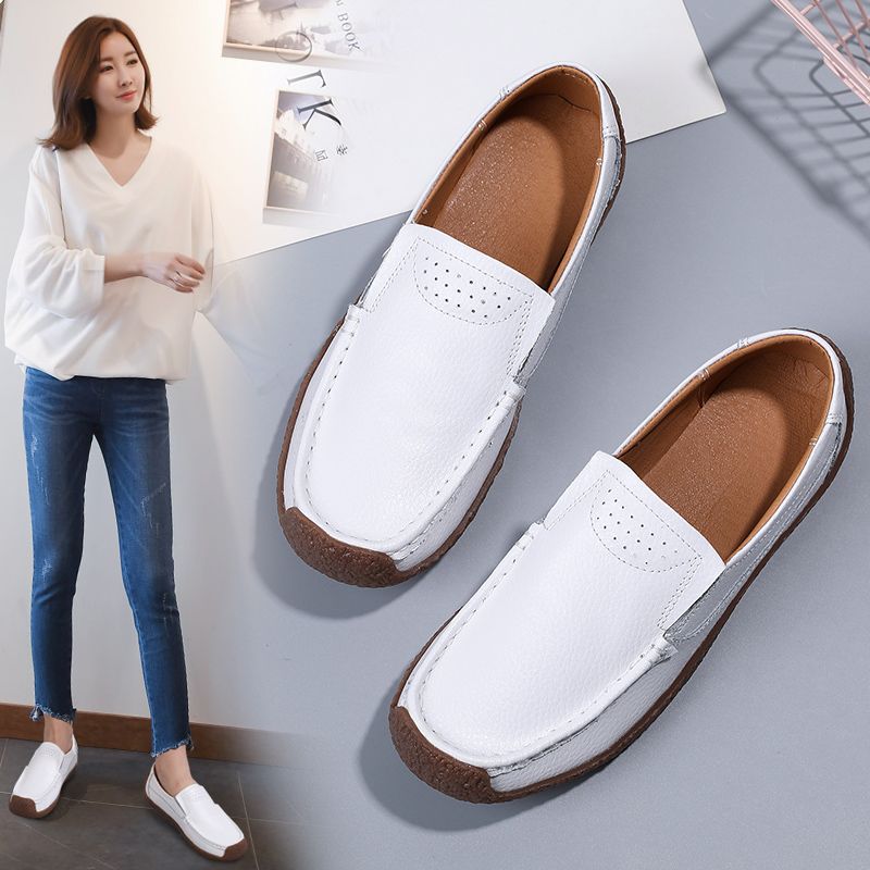Salma Dames Leren Casual Loafer Schoenen - Zwart