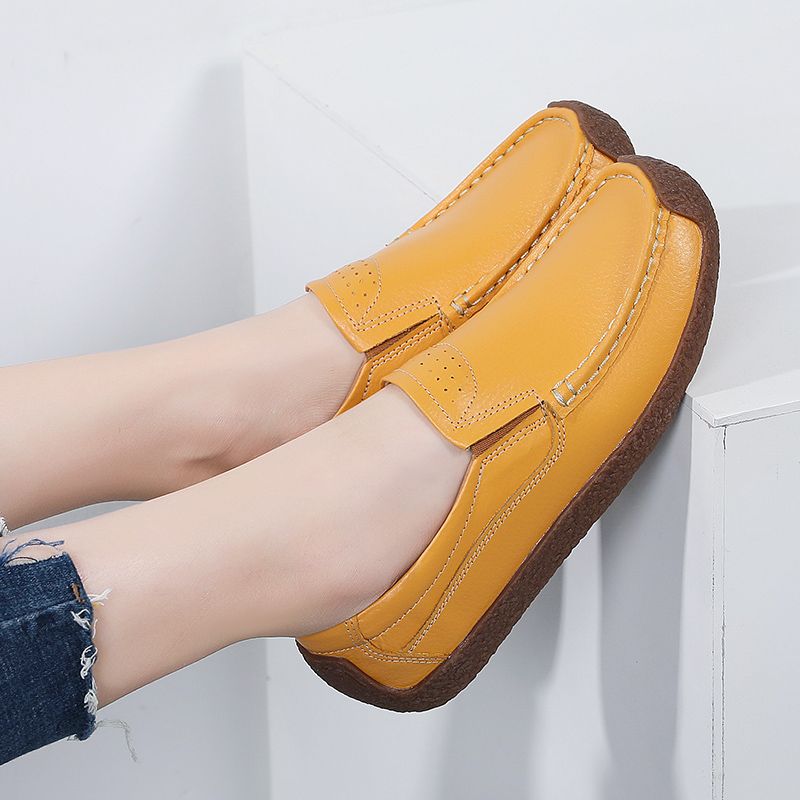 Salma Dames Leren Casual Loafer Schoenen - Zwart