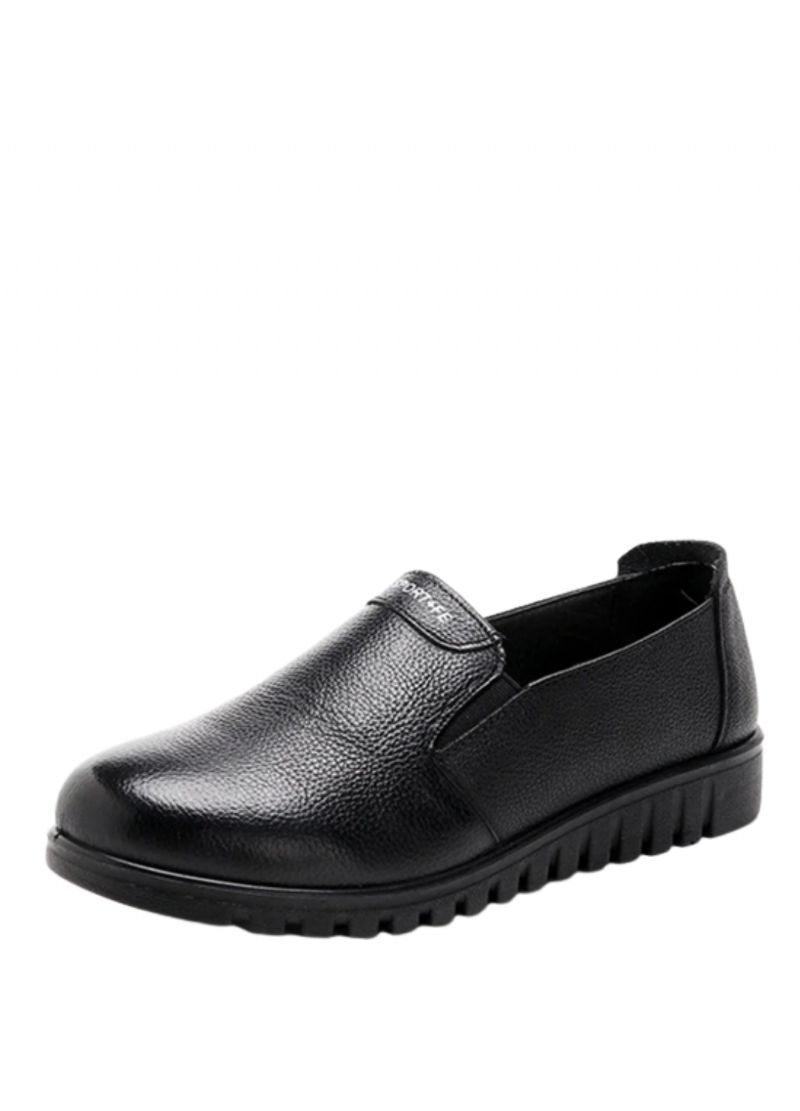 Salome Dames Comfortabele Leren Platte Loafer Schoenen