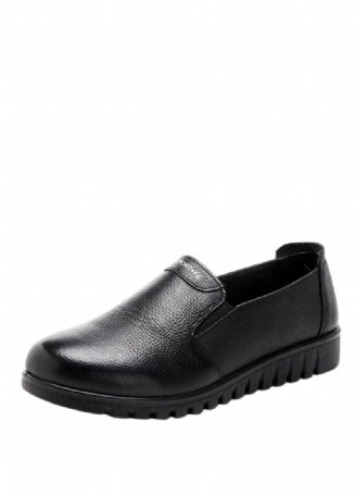 Salome Dames Comfortabele Leren Platte Loafer Schoenen