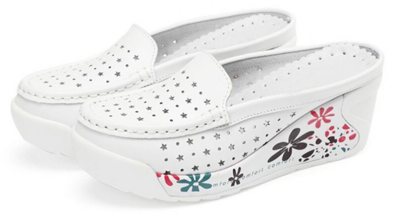 Salome Dames Zomer Clogs Met Platform Schoenen - Wit