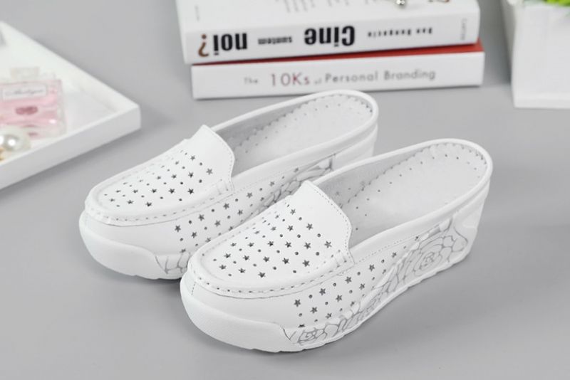 Salome Dames Zomer Clogs Met Platform Schoenen - Wit