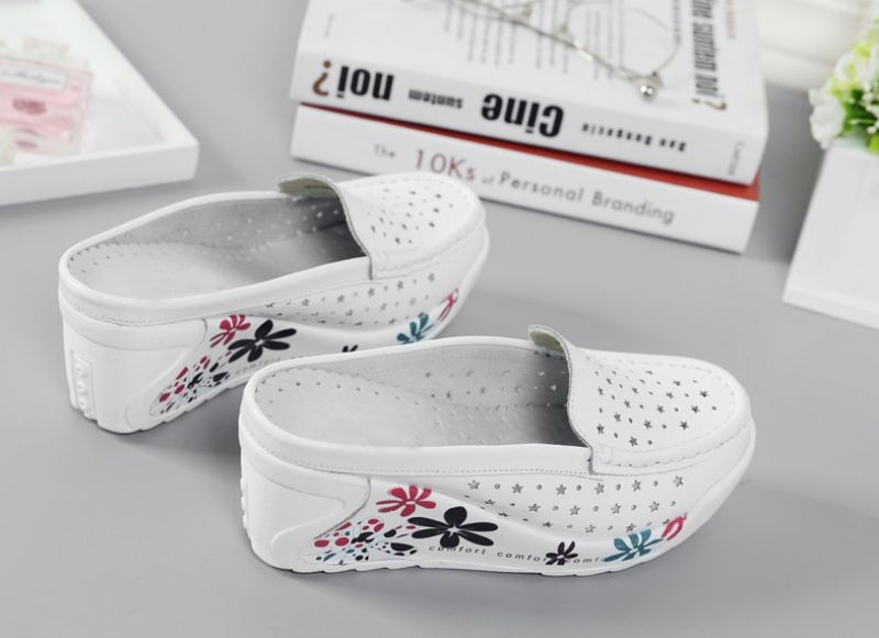 Salome Dames Zomer Clogs Met Platform Schoenen - Wit