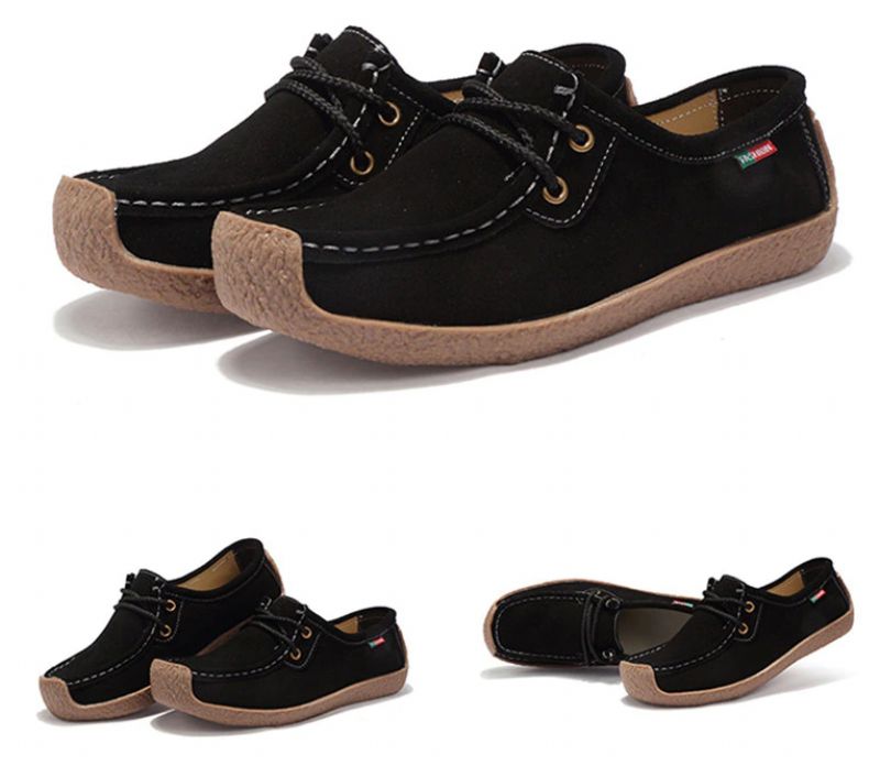 Salvador Dames Veterschoenen Leren Loafer Schoenen - Oranje