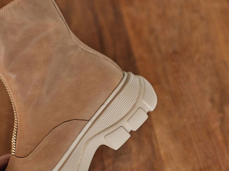Samay Boots Enkelhoogte - Abrikoos Synthetische voering