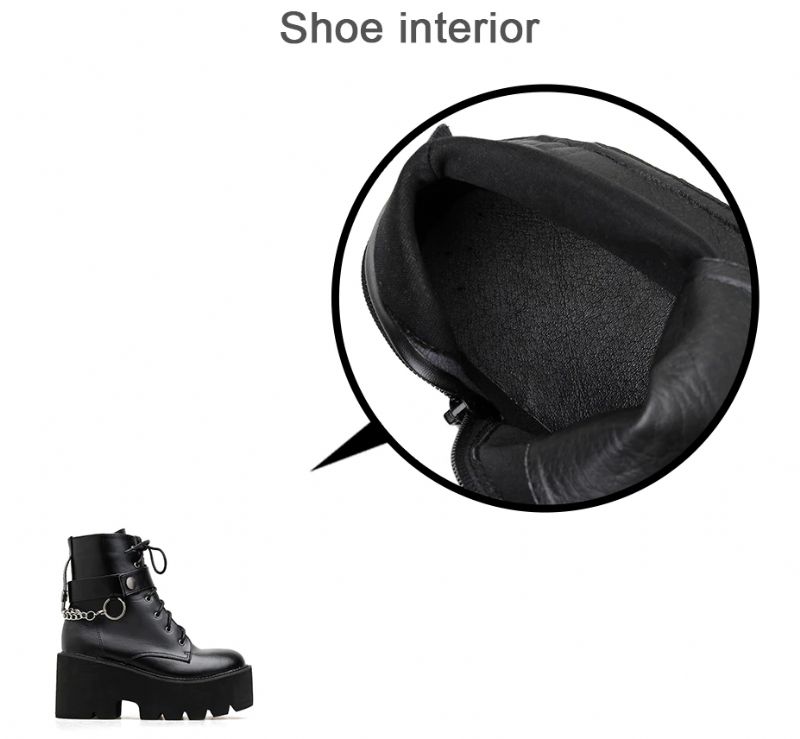 Samira Dames Zwarte Gothic Stijl Platform Laarzen - Zwart