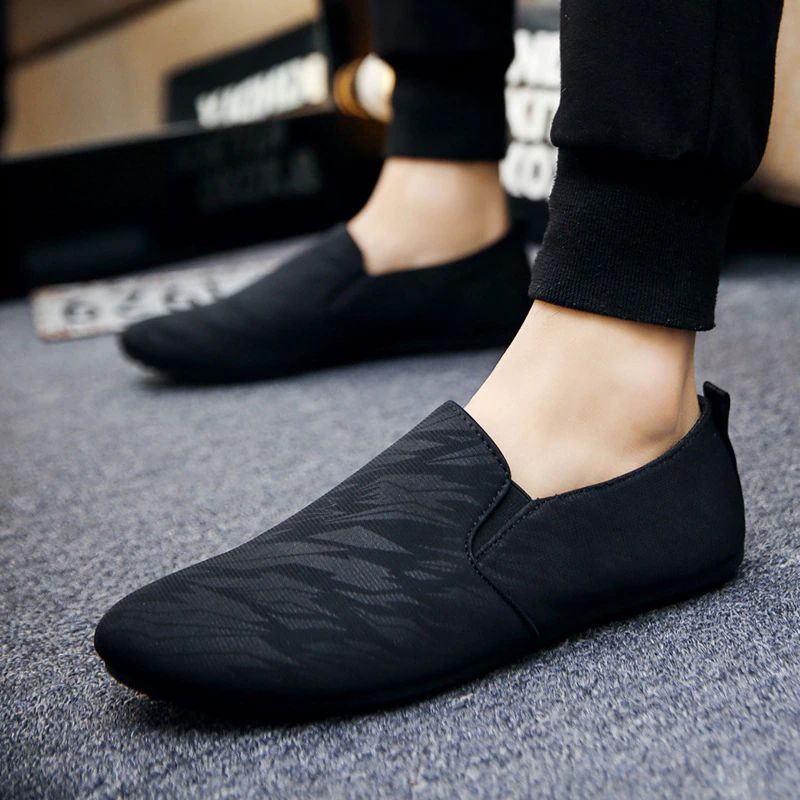 Santen Heren Loafers Casual Schoenen - Zwart