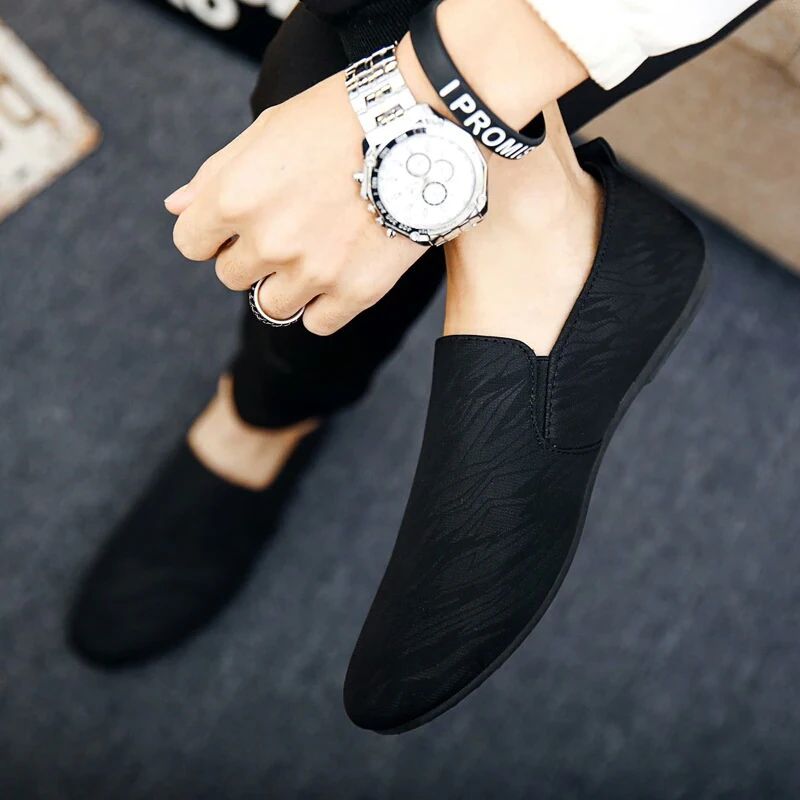 Santen Heren Loafers Casual Schoenen - Zwart
