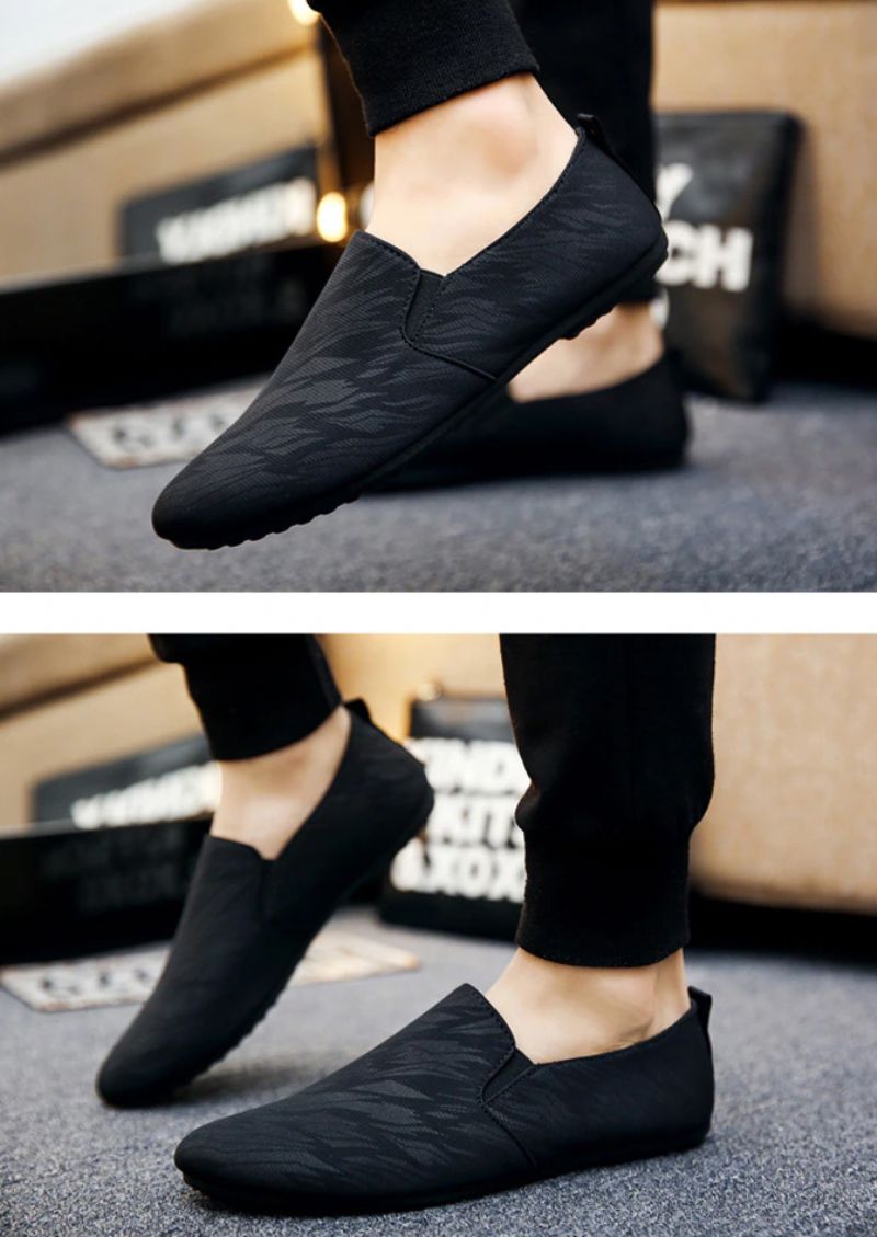 Santen Heren Loafers Casual Schoenen - Zwart