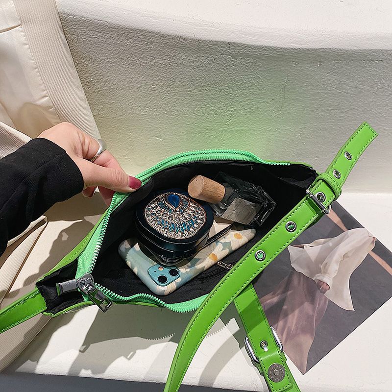 Santis Dames Kleine Leren Crossbody Handtas - Groen
