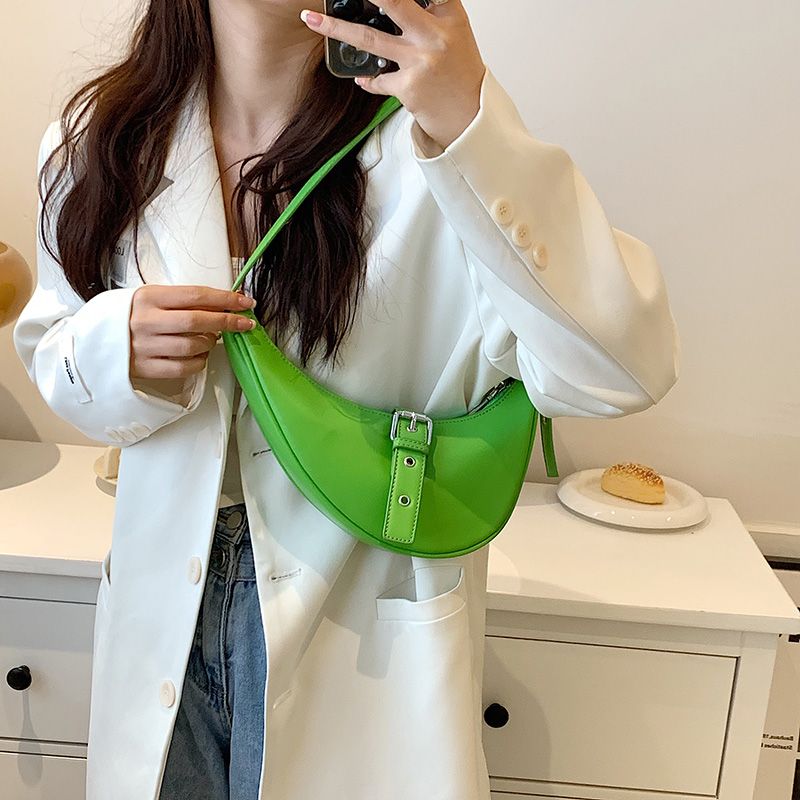 Santis Dames Kleine Leren Crossbody Handtas - Groen