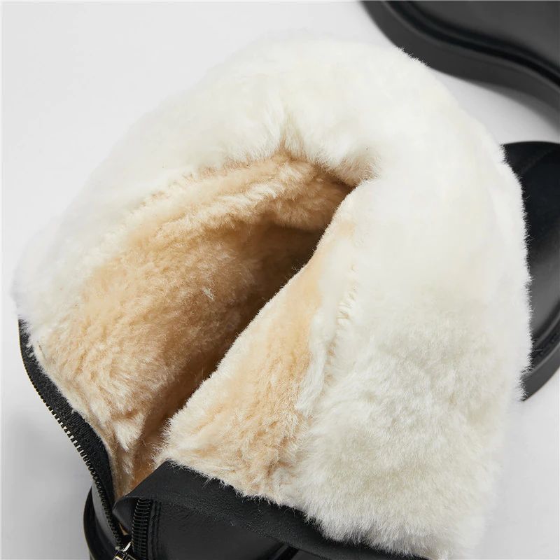 Sapene Dames Winter Leren Laarzen - Beige