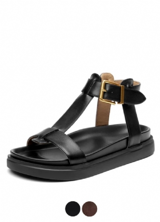 Sara Dames T-strap Leren Sandaal