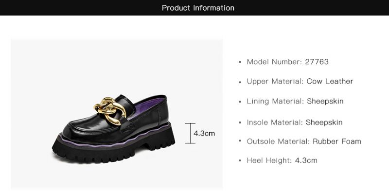 Sarcos Dames Platform Loafers Schoenen - Zwart