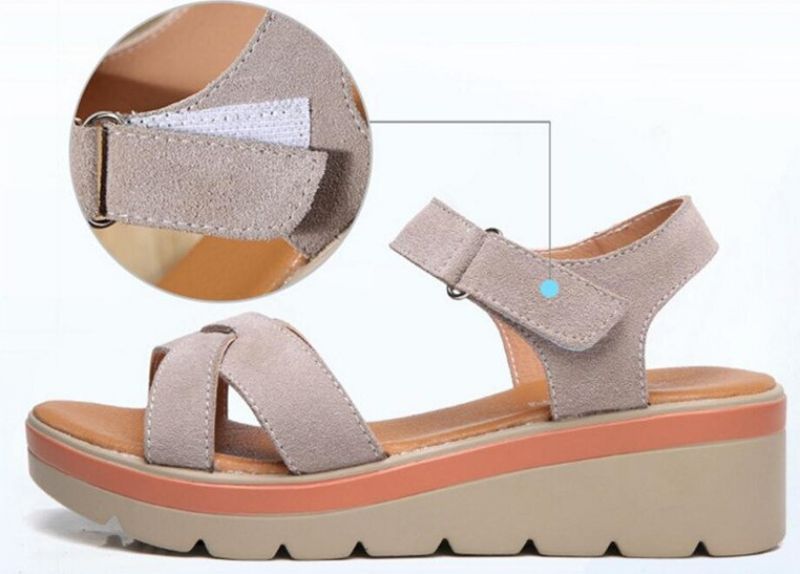 Sasha Dames Wedge Sandaal - Bruin
