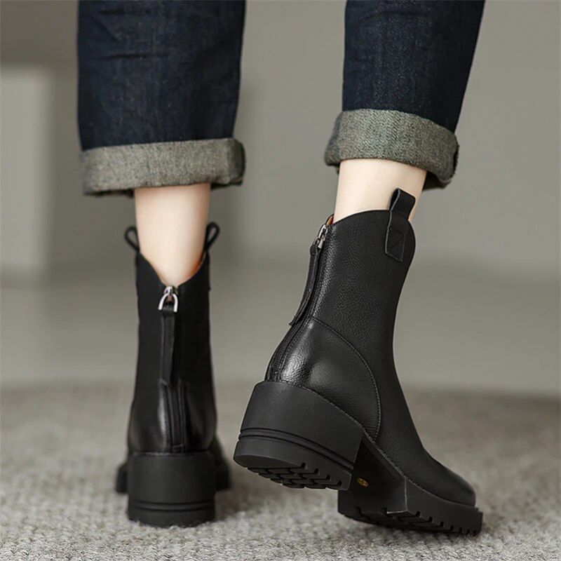Sayuri Dames Western Short Winter Boots - Zwart