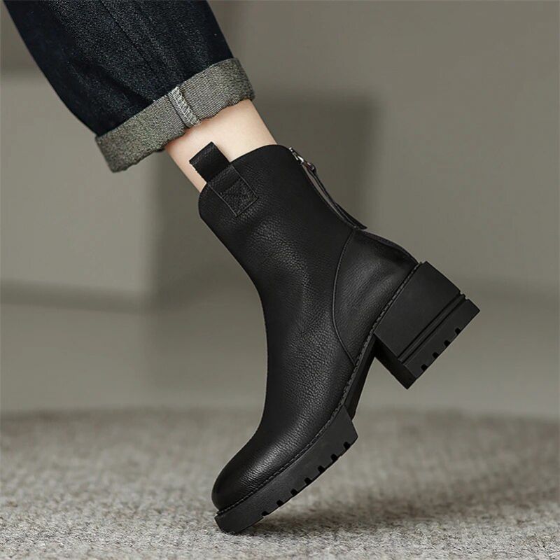 Sayuri Dames Western Short Winter Boots - Zwart