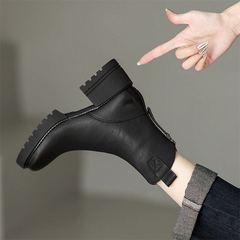 Sayuri Dames Western Short Winter Boots - Zwart