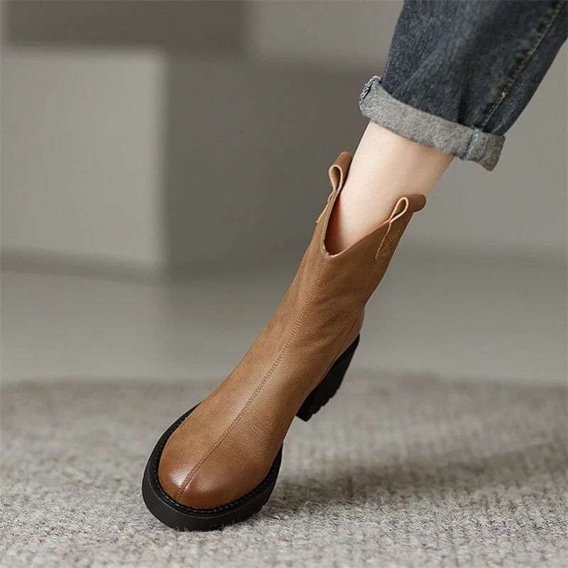Sayuri Dames Western Short Winter Boots - Zwart