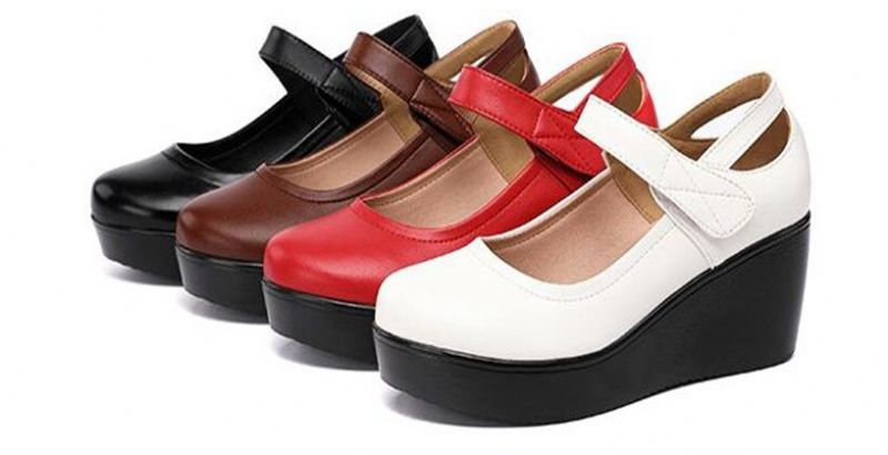 Scarlett Dames Platform Wedges Schoenen - Zwart